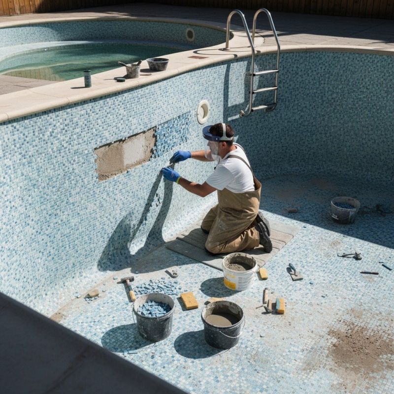 Pool Tile Grout Repair