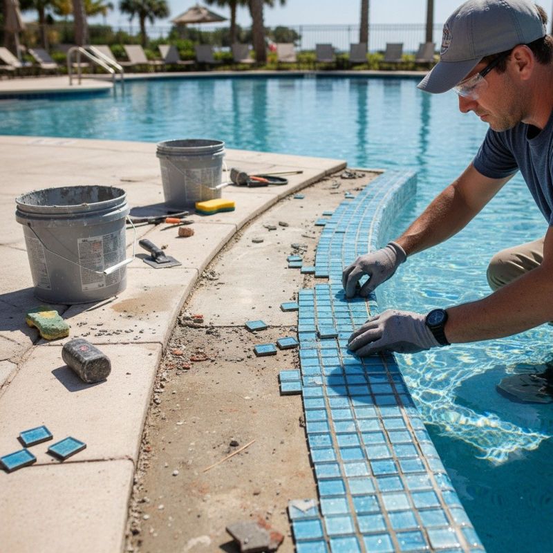 Pool Tile Grout Repair